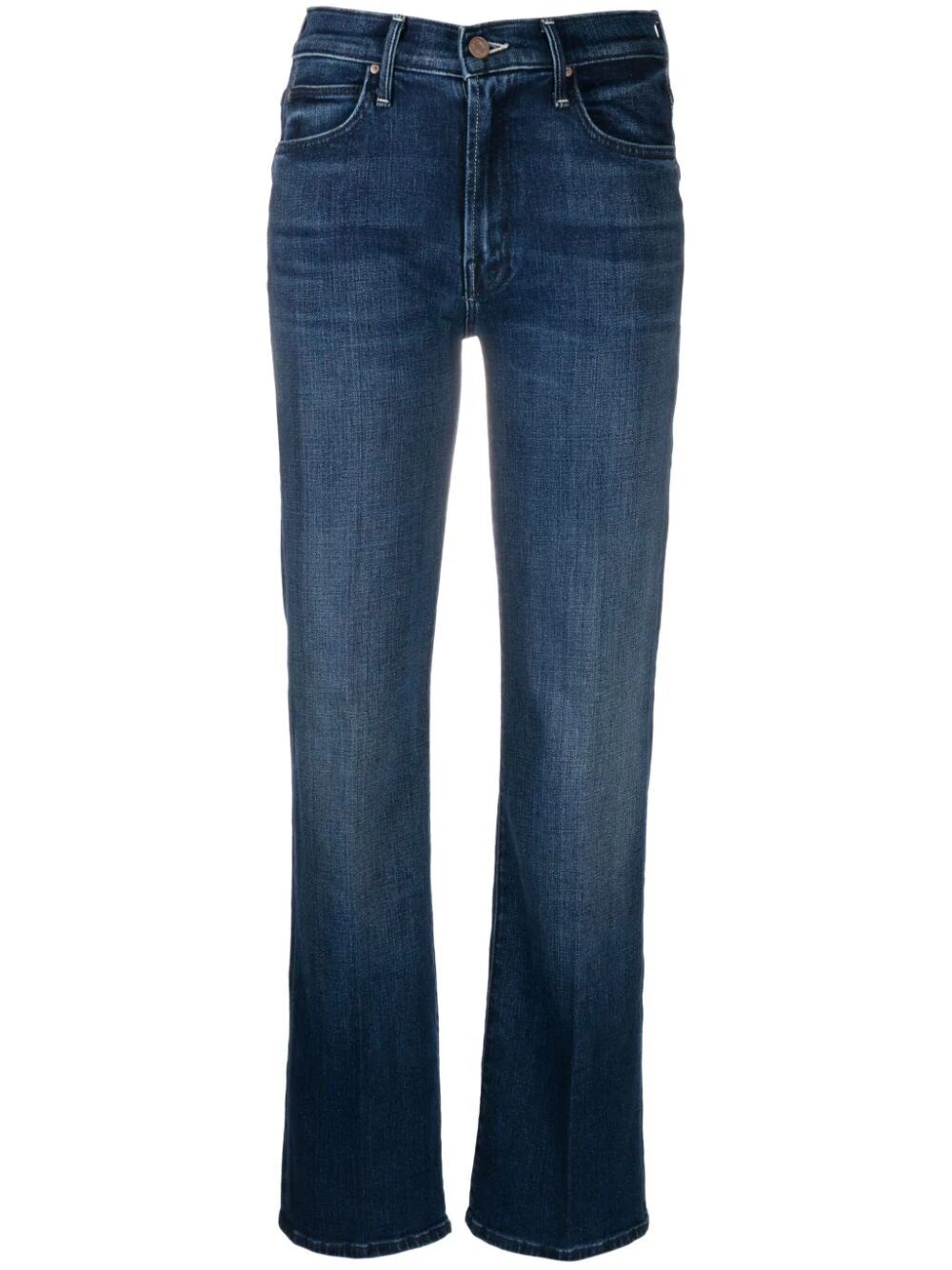 Shop Mother `the Kick It` Straight Leg Jeans In Blue