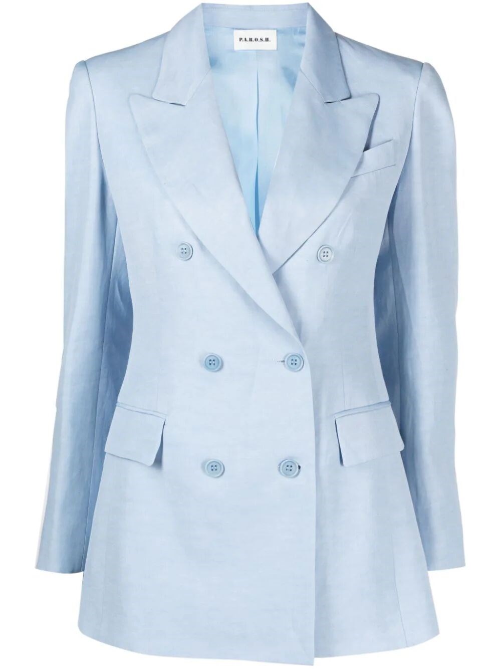Shop P.a.r.o.s.h Double-breasted Blazer In Blue