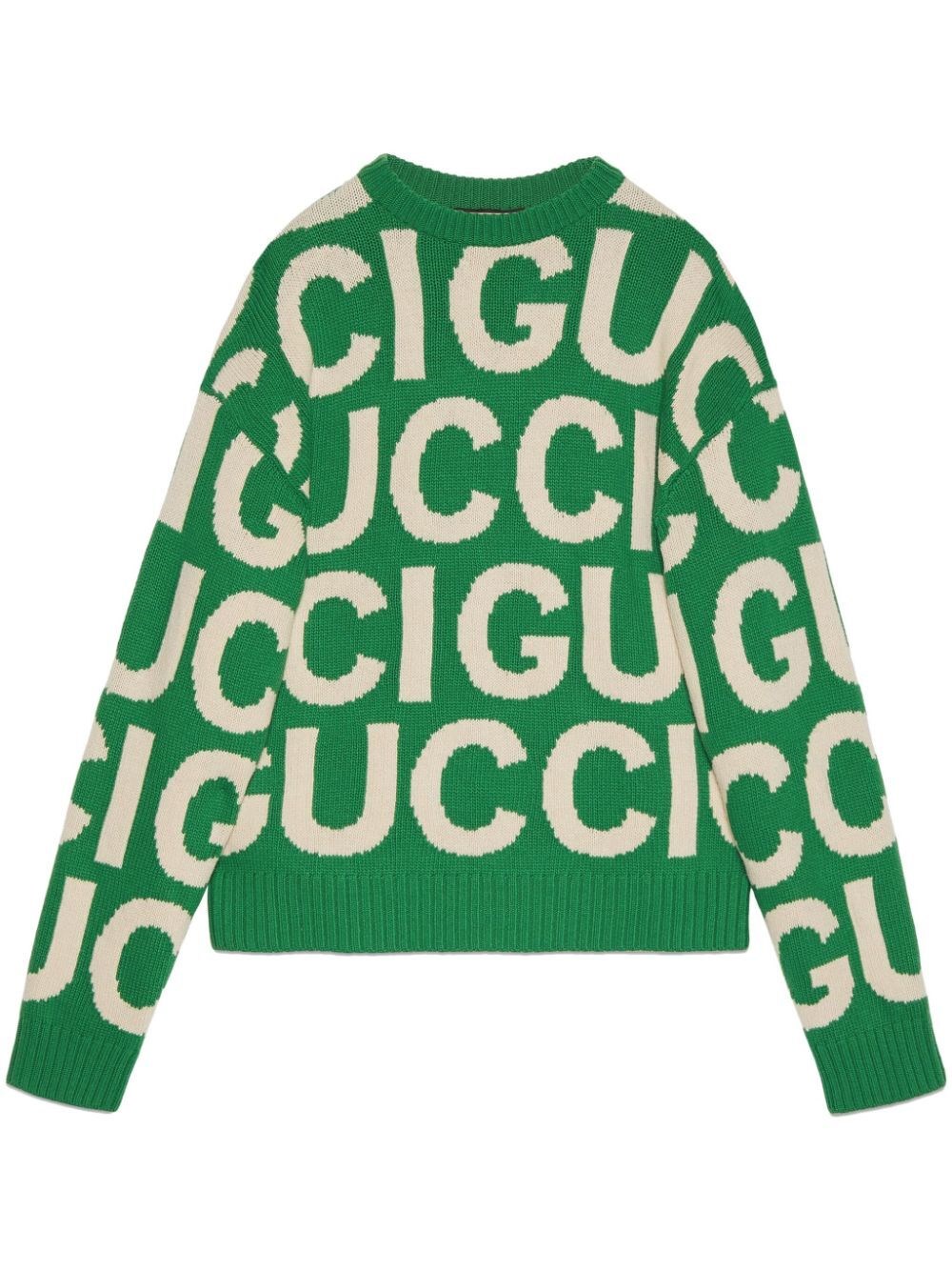 Shop Gucci Knit Crew-neck Sweater In Green