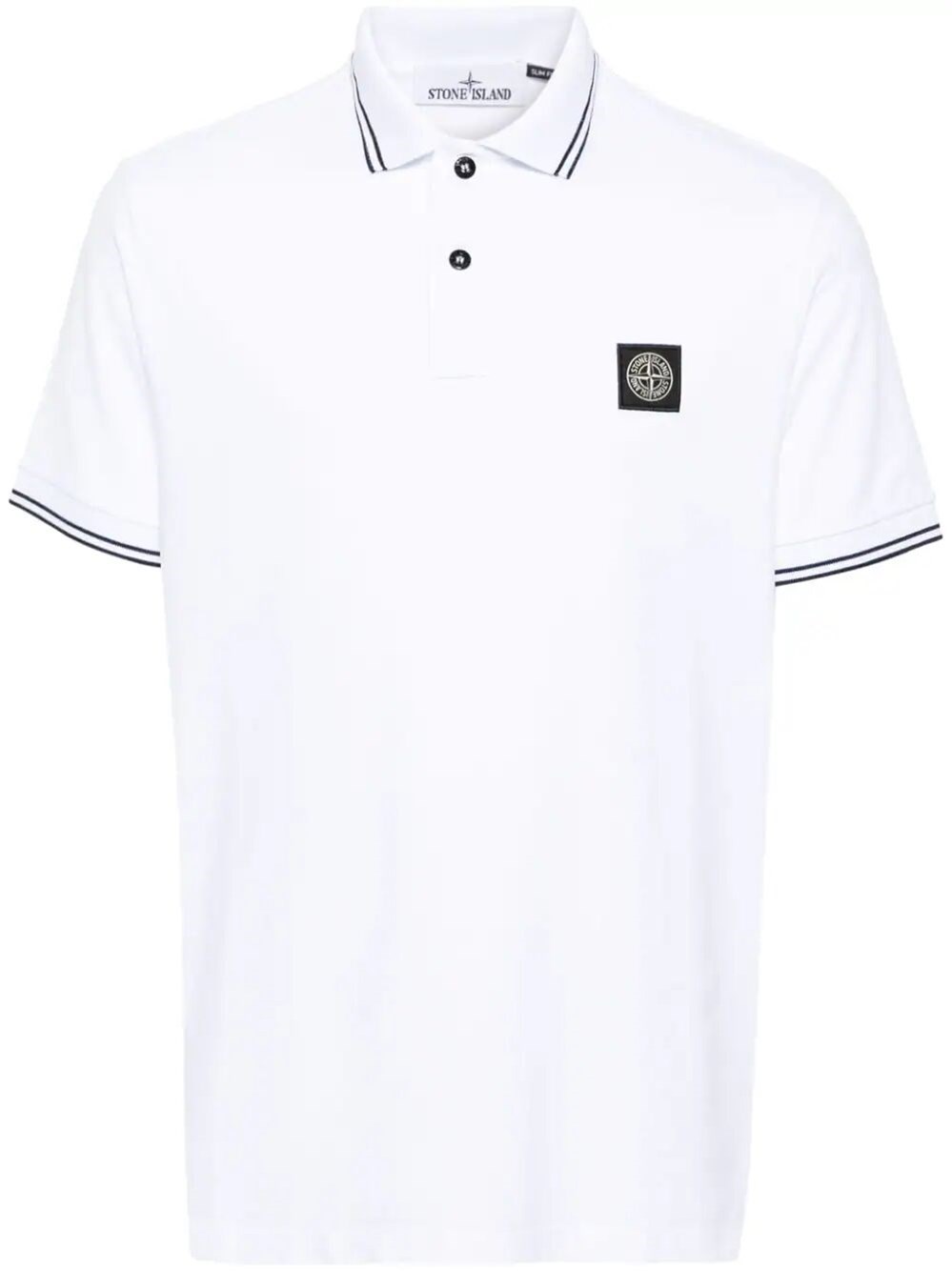 Shop Stone Island Slim Fit Polo Shirt In White