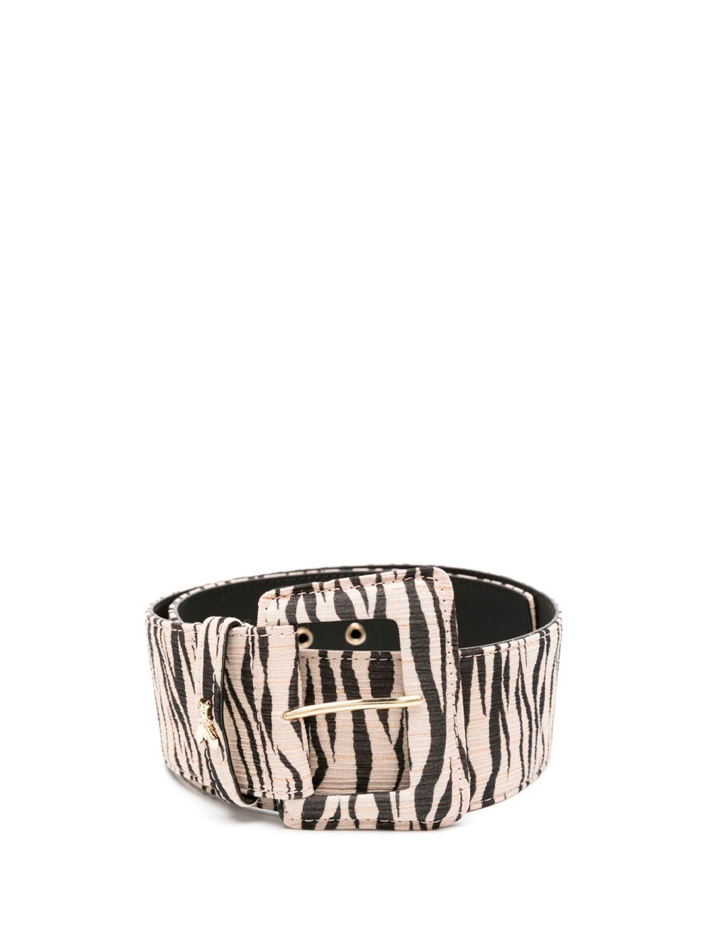 Patrizia Pepe Zebra-print Buckle-fastening Belt In Black  