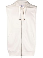 brunello cucinelli sleeveless full-zip hoodie available on