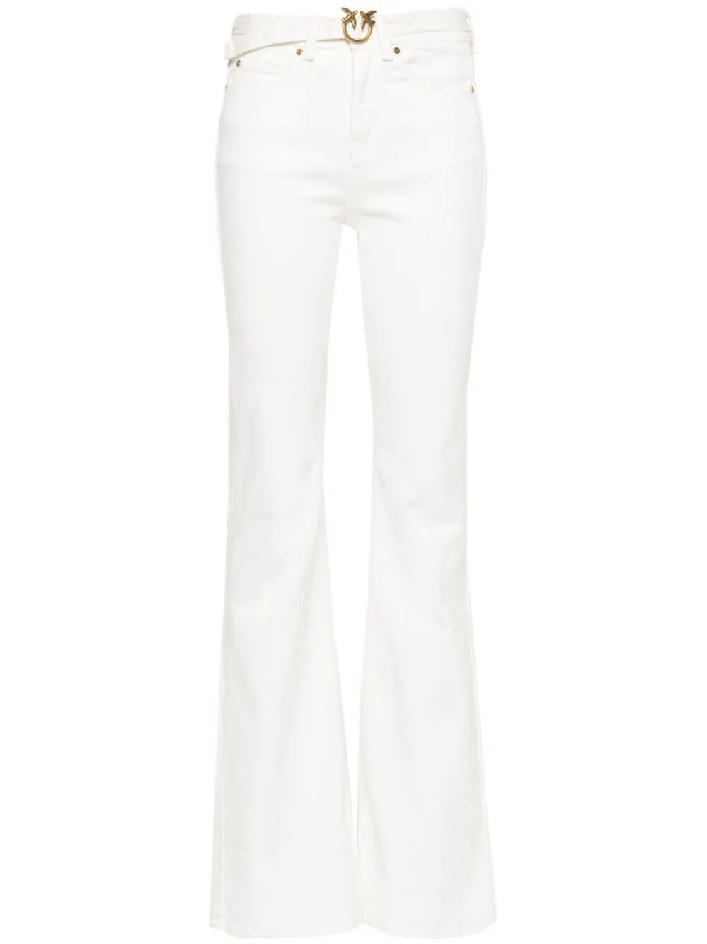 Pinko `flora` Flare Jeans In White