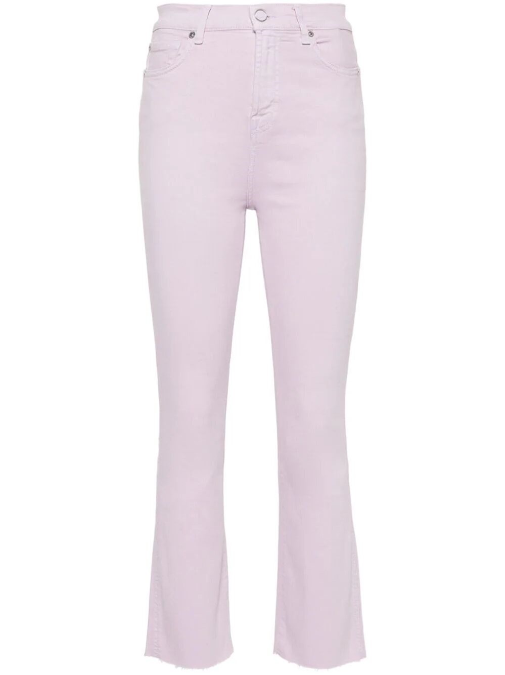 7 For All Mankind `hw Slim Kick Colored Stretch With Raw Cut Lavender` In Pink