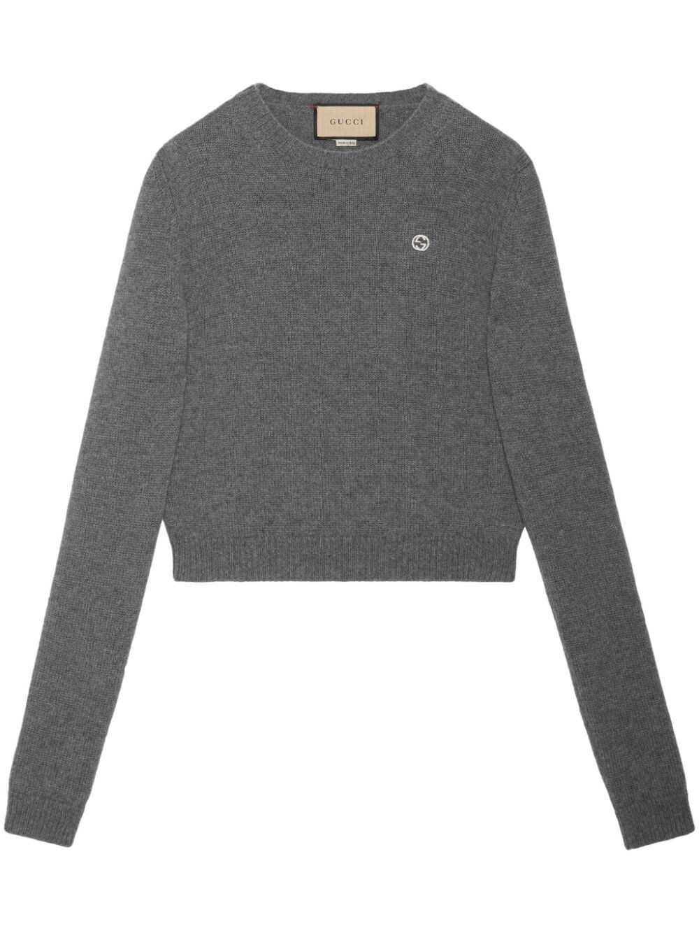 Shop Gucci Knit Crew-neck Sweater In Gray
