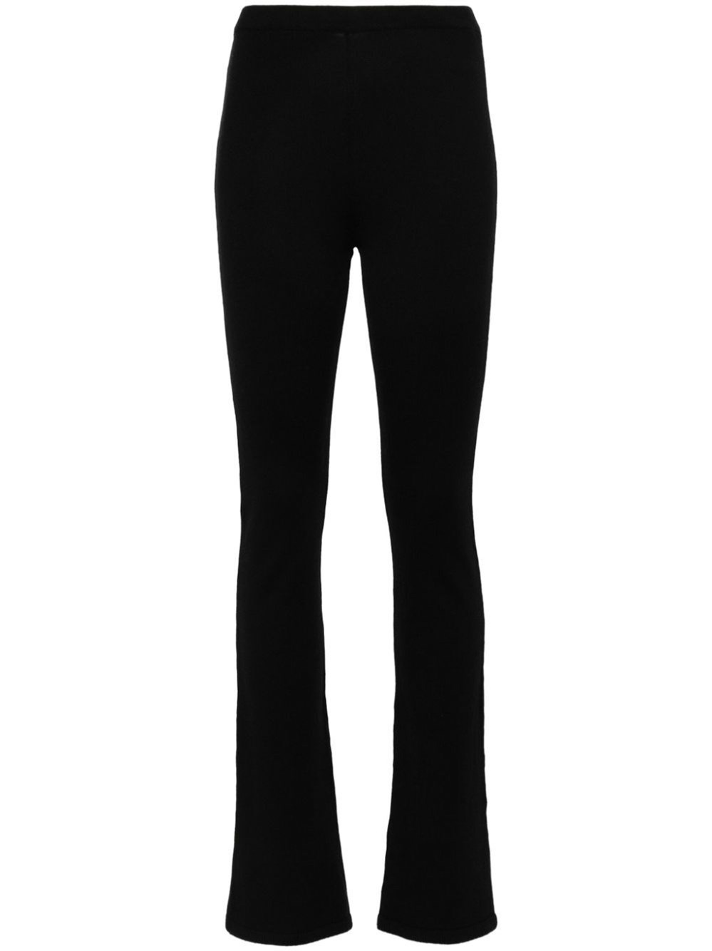Magda Butrym Wool Blend Knit Straight Trousers In Black  