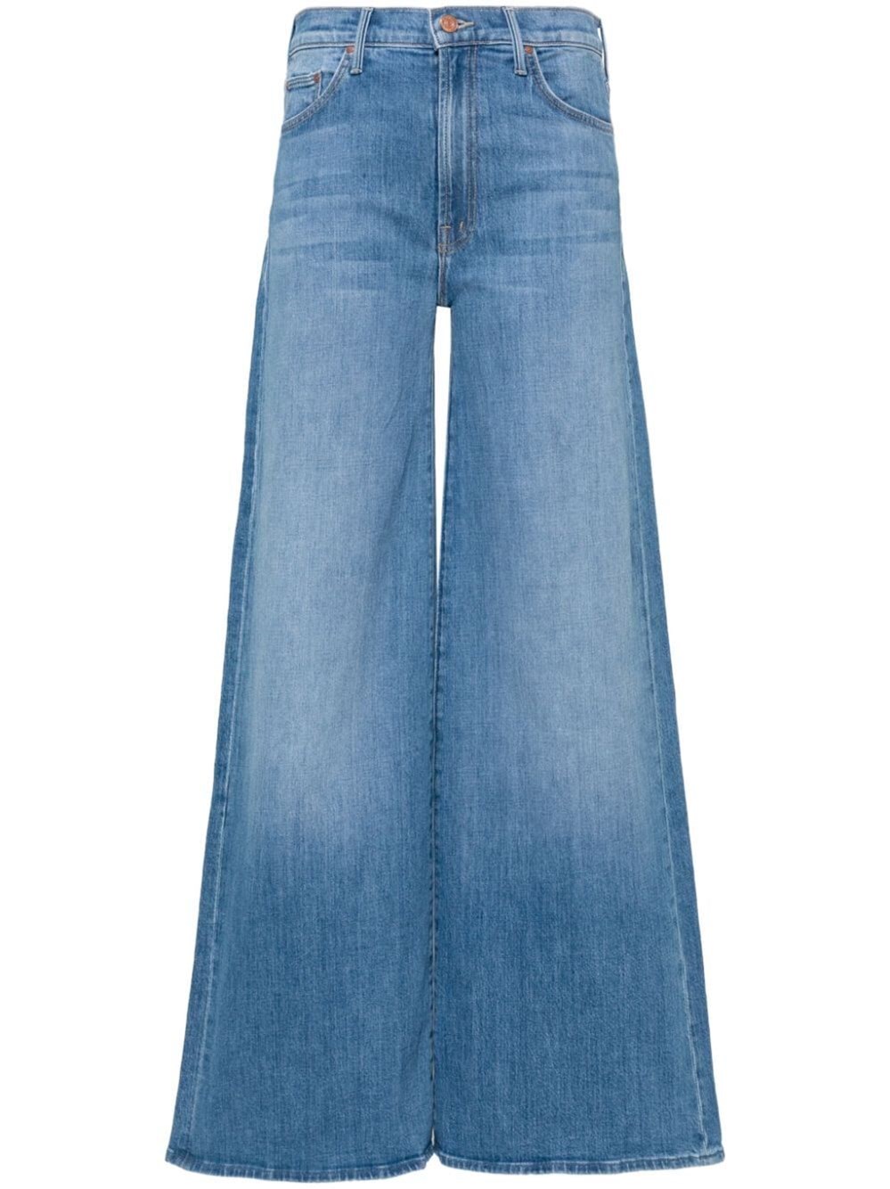 Shop Mother `the Undercover` Wide Leg Jeans In Blue