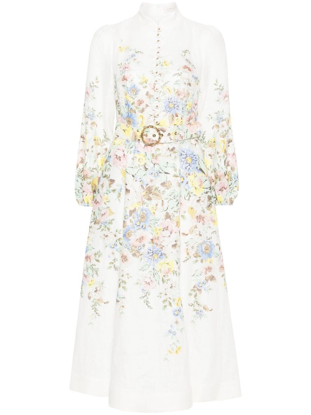 ZIMMERMANN `MATCHMAKER` BUTTONED MIDI DRESS