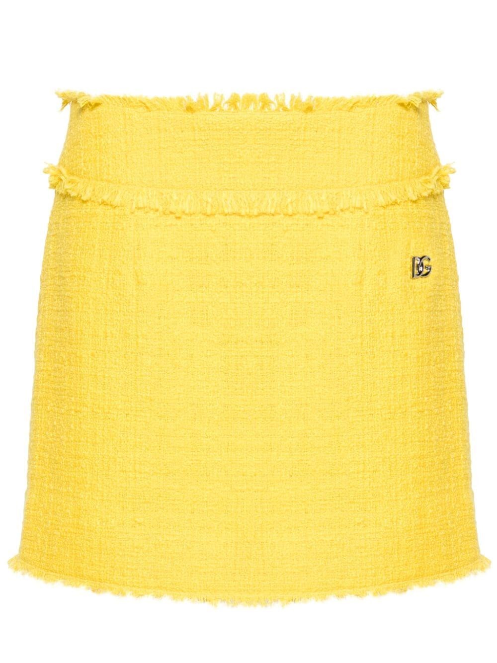 Dolce & Gabbana `dna` Midi Skirt In Yellow