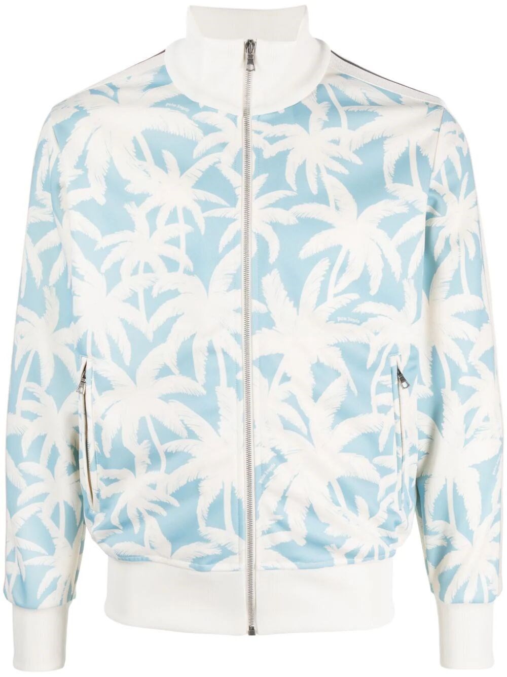 Shop Palm Angels `palms Allover` Track Jacket In Blue