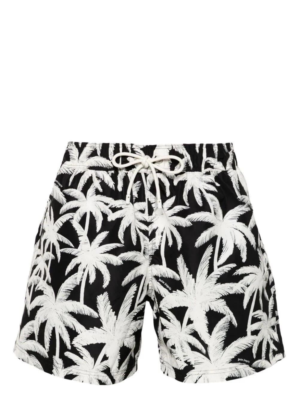 Shop Palm Angels `palms Allover` Swimshorts In Black  