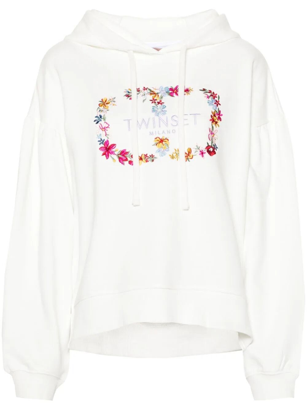 Shop Twinset `oval T Monogram` Hoodie In White