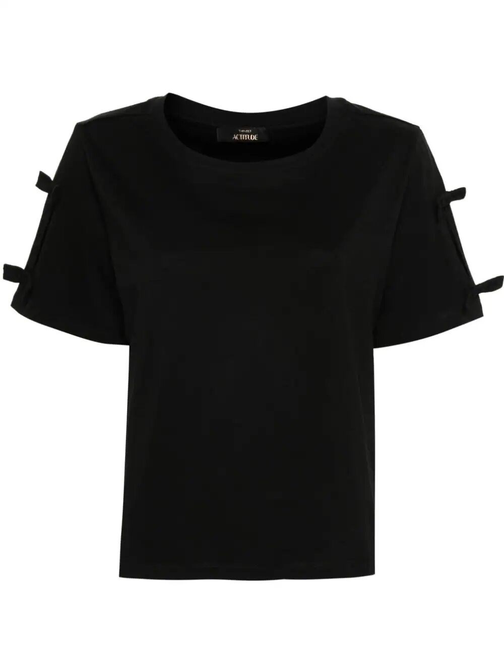 Twinset Actitiude T-shirt Mit Schleife In Black  