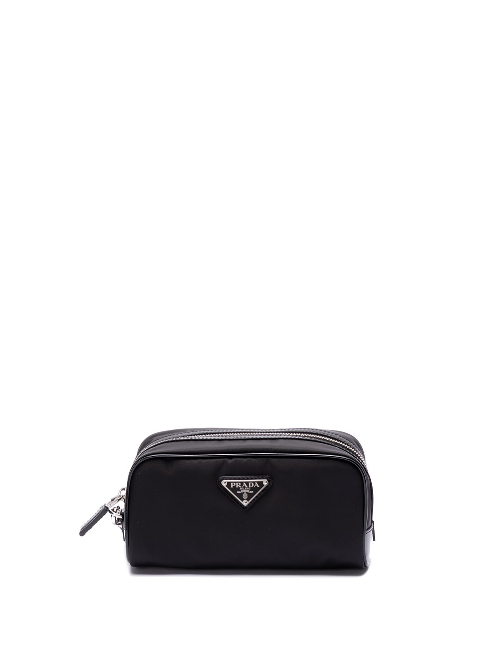 Shop Prada `re-nylon` And Leather Pouch In Black  
