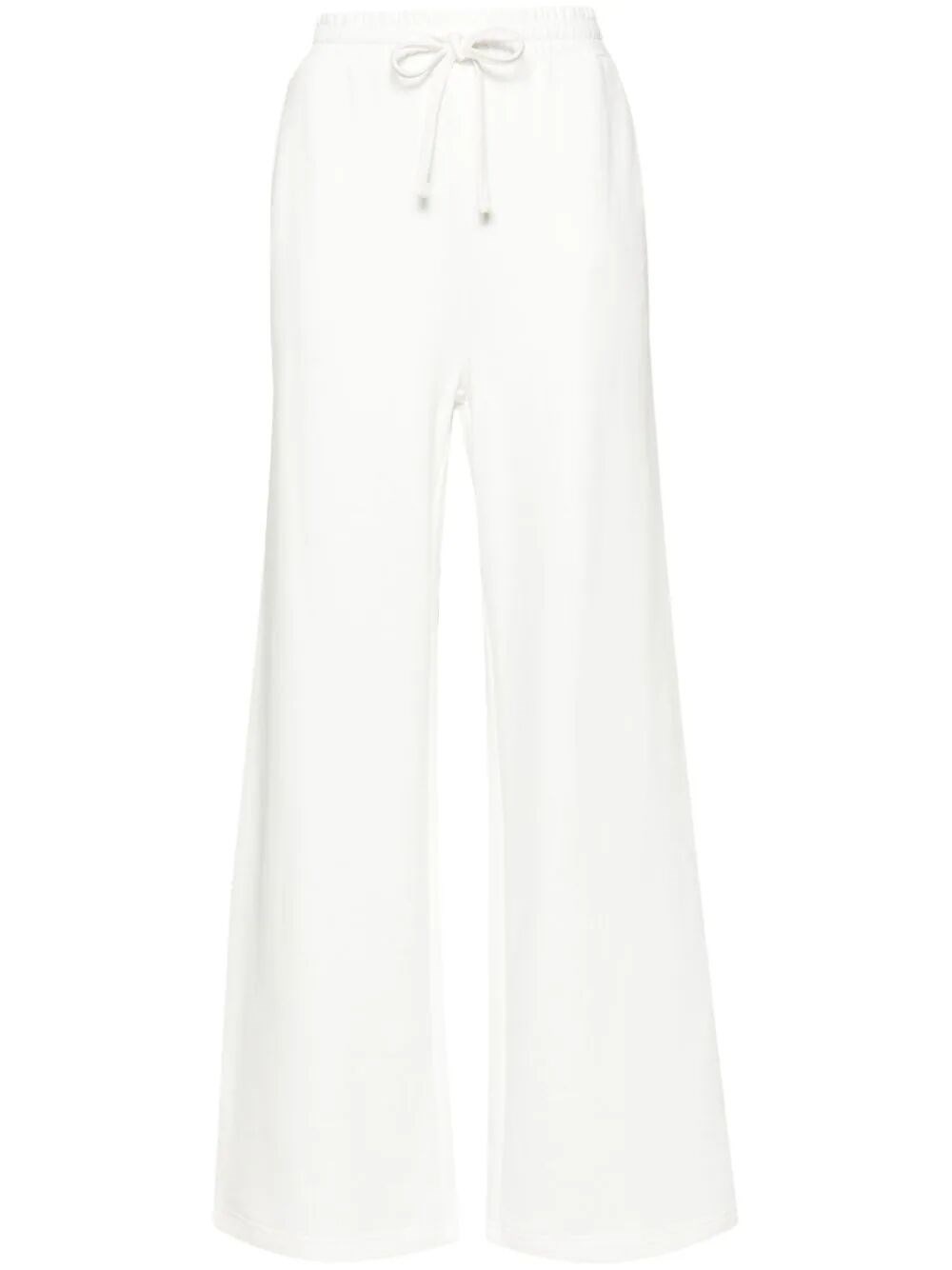 Twinset Wide-leg Cotton Track Pants In White