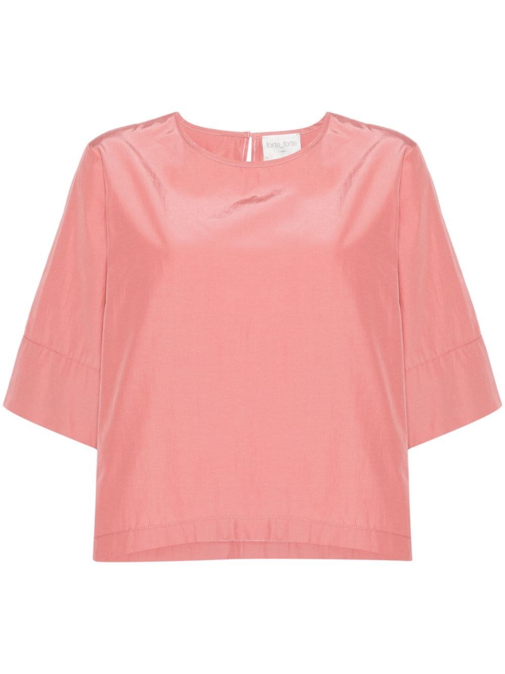 Shop Forte Forte `chic Taffettas` Oversized T-shirt In Pink
