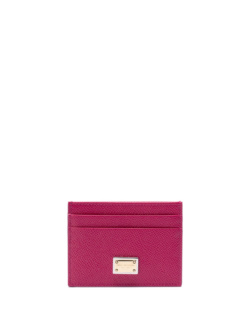 Dolce & Gabbana Card Holder With Branded Plate In Pink