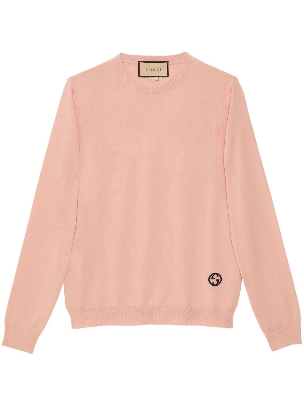 Shop Gucci Knit Crew-neck Sweater In Pink