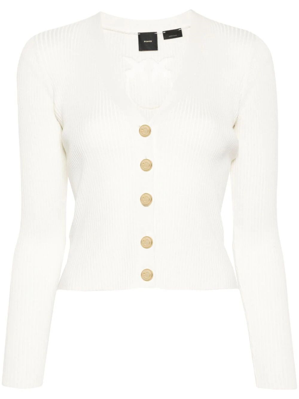 Shop Pinko `tilacino` Cardigan In White