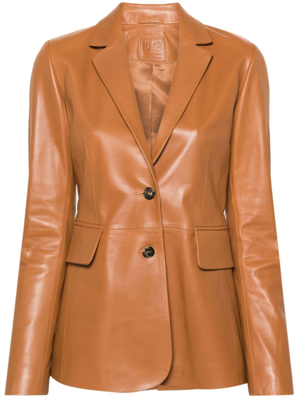 Desa 1972 Leather Blazer Jacket In Brown