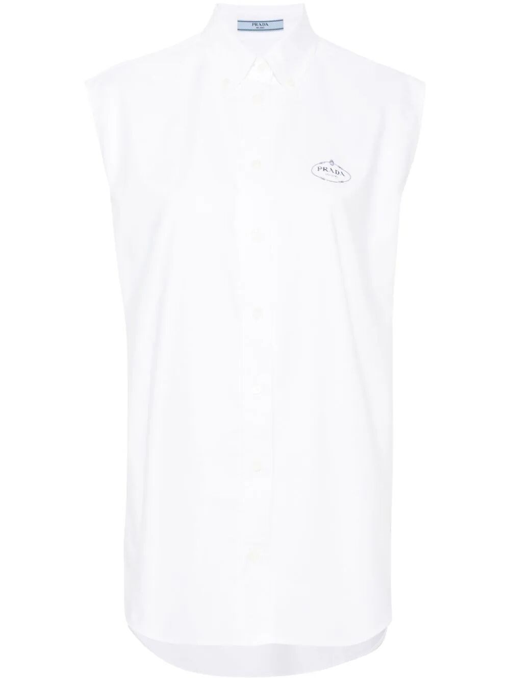 Prada Sleeveless Shirt In White