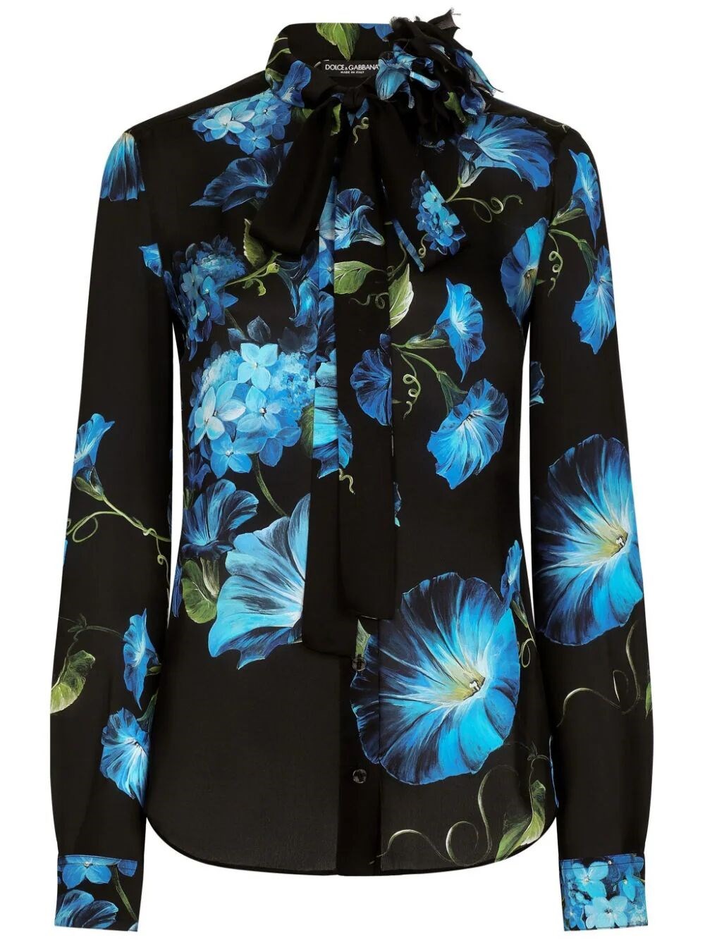 Dolce & Gabbana `flower Power` Shirt In Black  