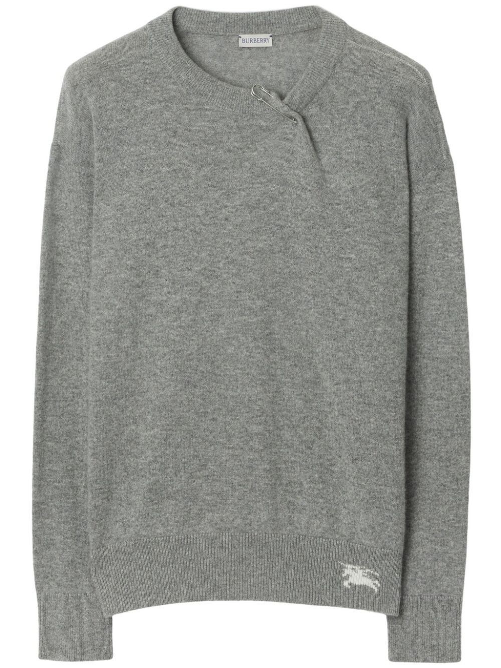 Shop Burberry Crew-neck Sweater In Gray