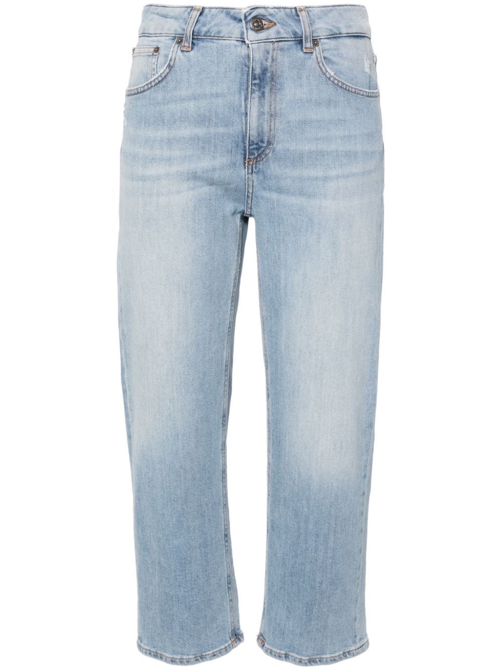 Dondup Tami Mid-rise Cropped Jeans In Blue