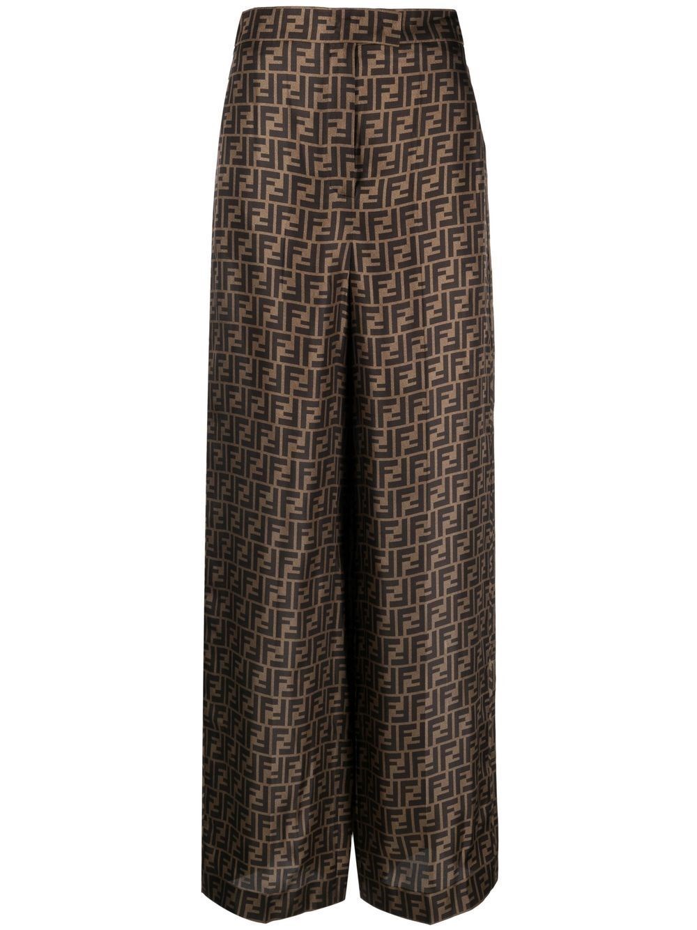 Fendi `ff` Trousers In Brown