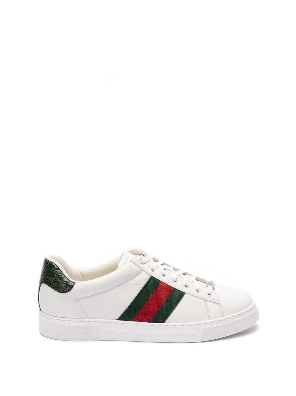 Shop Gucci Ace` Sneakers With `web` In White