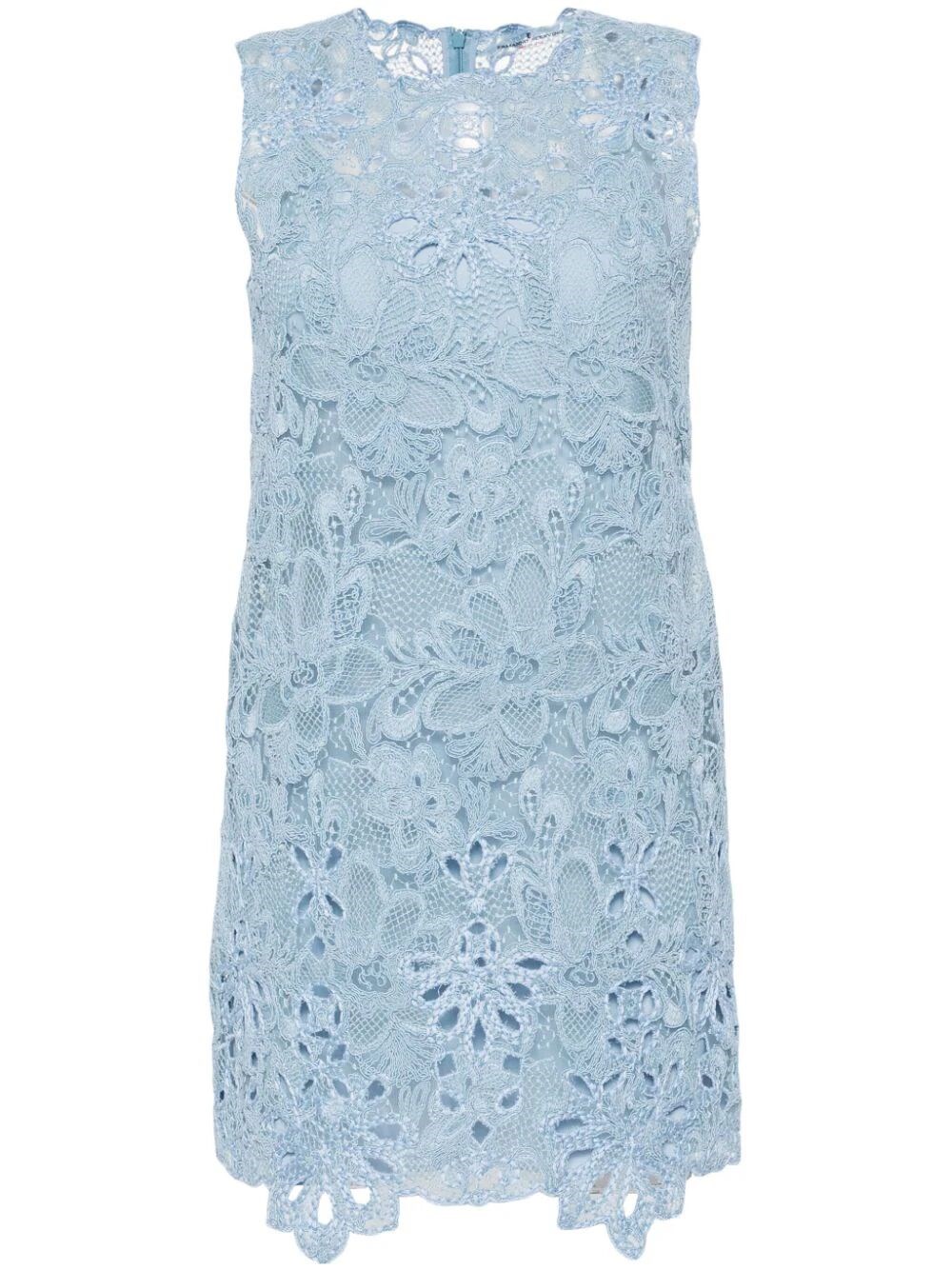 Shop Ermanno Scervino Sleeveless Mini Dress In Blue