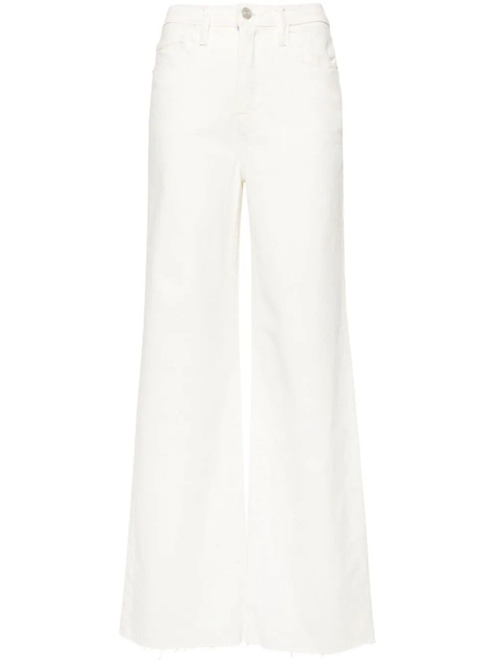 Frame Woman `le Jane Wide Leg` Jeans In White