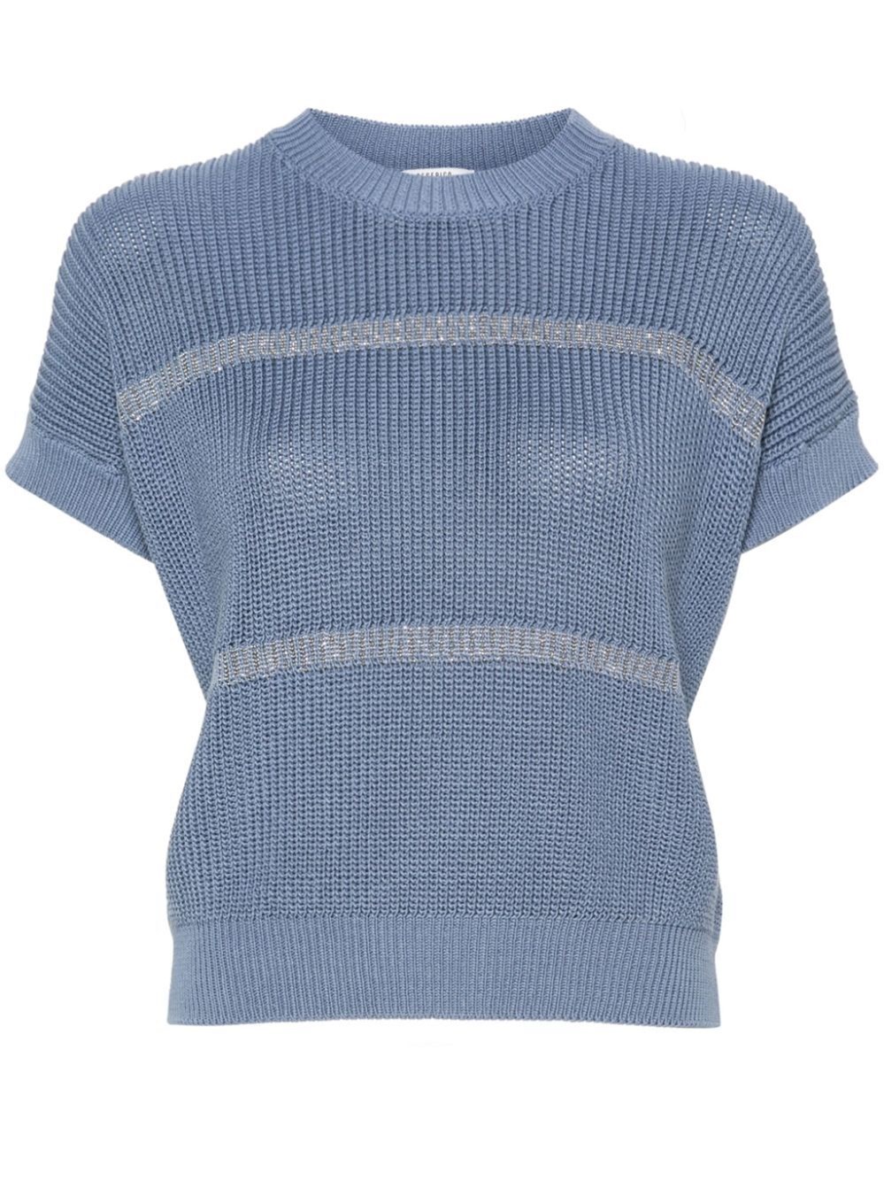 Peserico Short Sleeve Sweater In Blue
