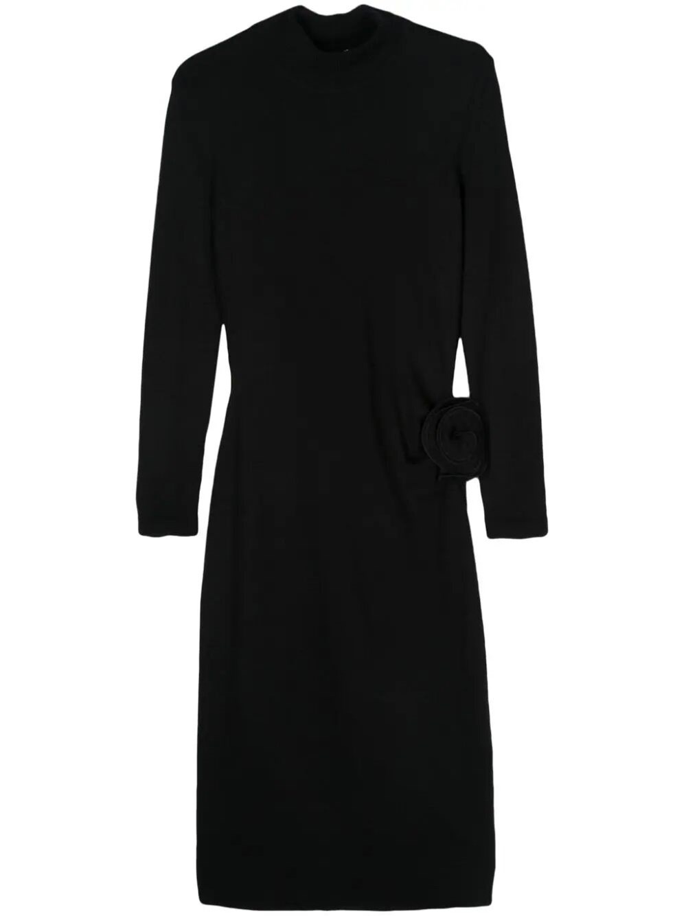 Magda Butrym Flower-appliqué Knit Dress In Black  