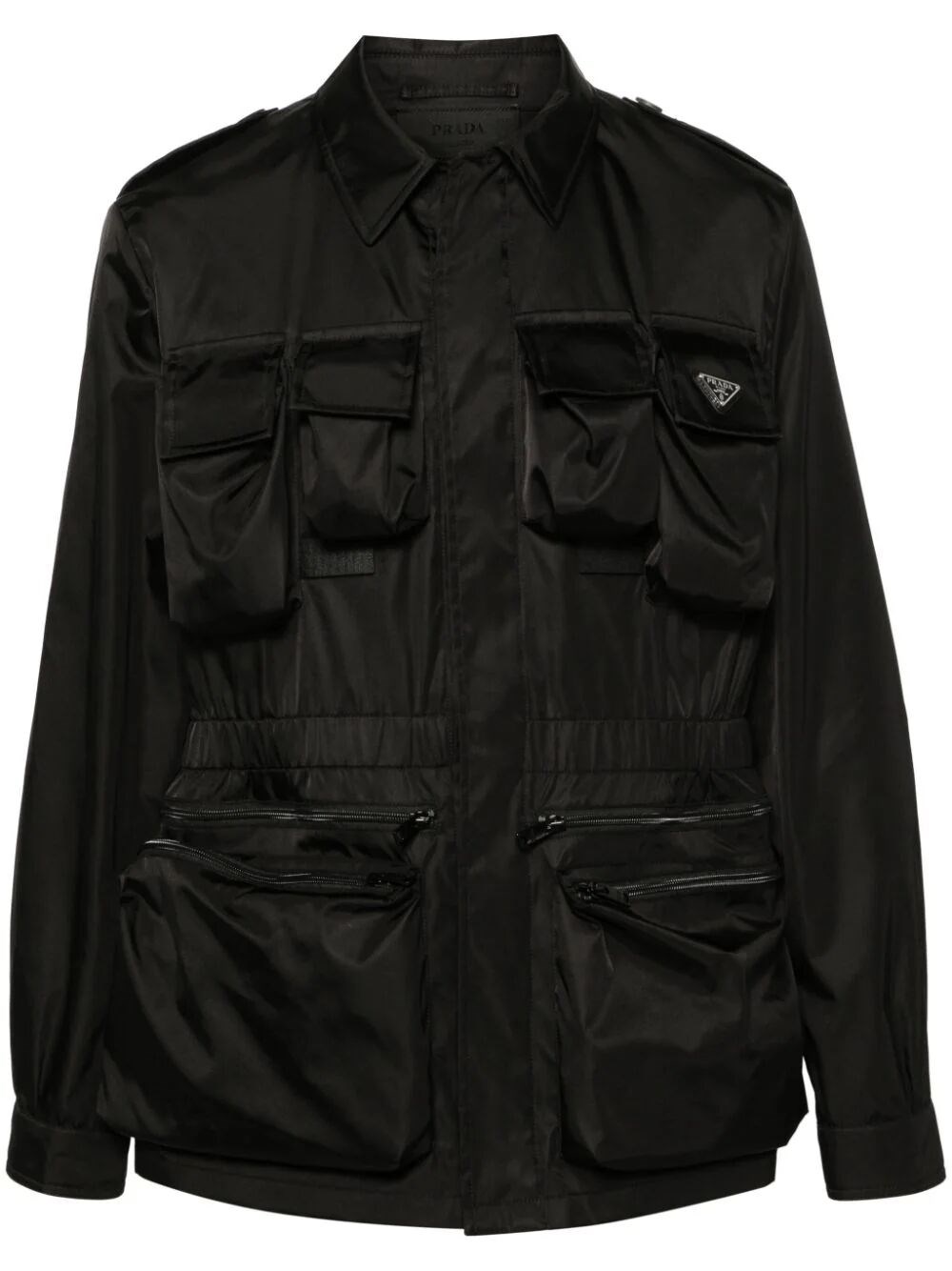 Prada Re-nylon Safari Jacket In Black  