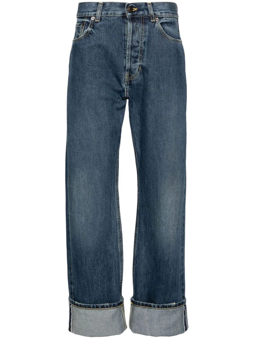 Alexander Mcqueen Turn-up Straight-leg Jeans In Blue