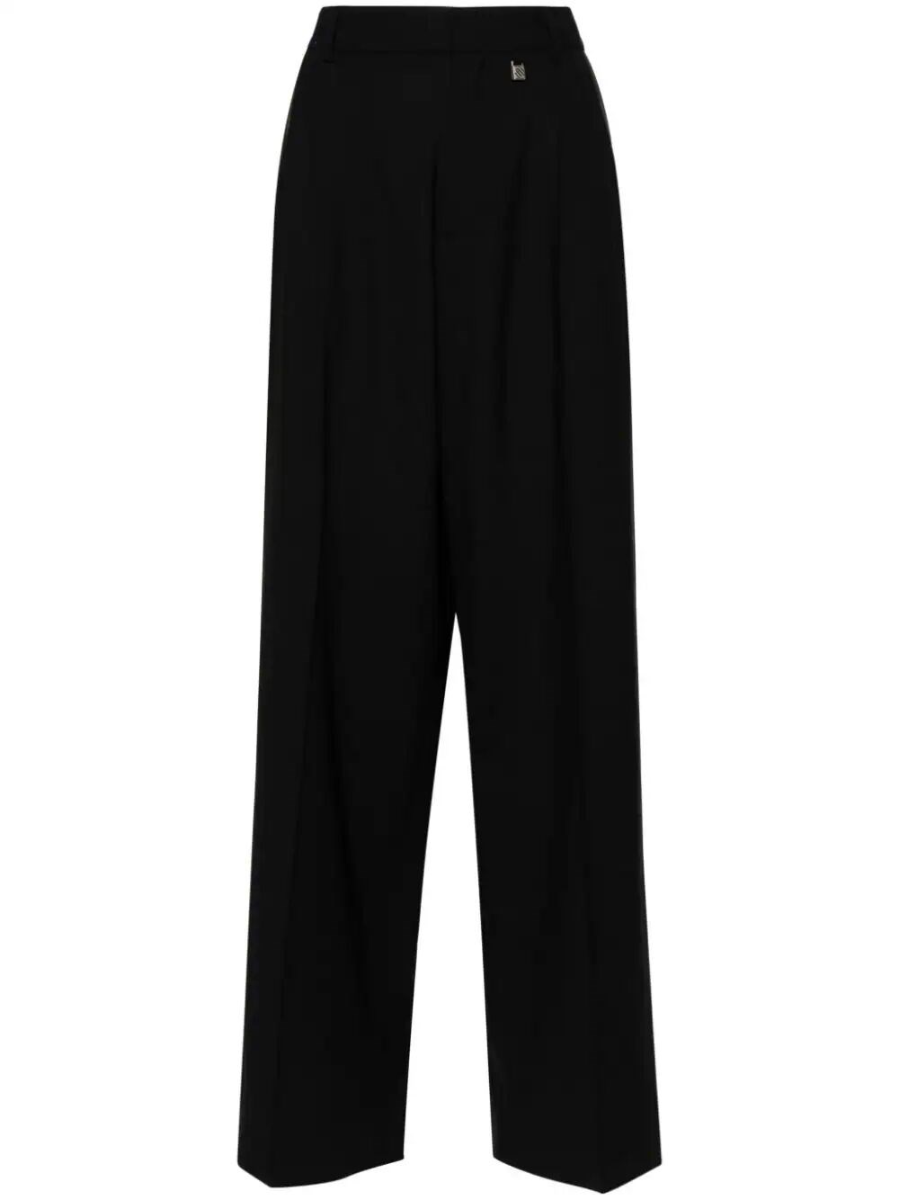 Giuseppe Di Morabito Wool Tailoring High Waist Straight Pants In Black