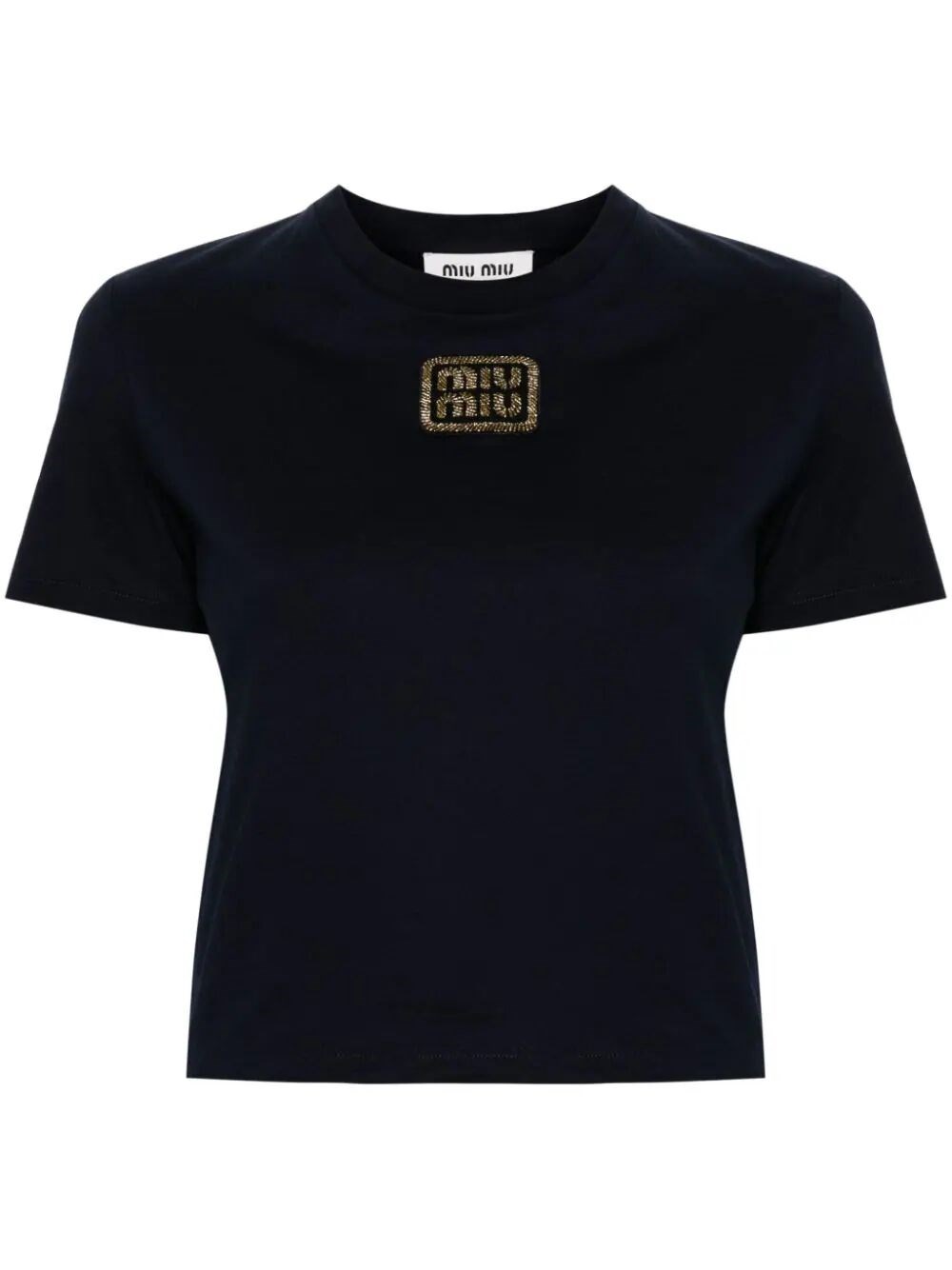 Miu Miu Crop T-shirt In Blue | ModeSens