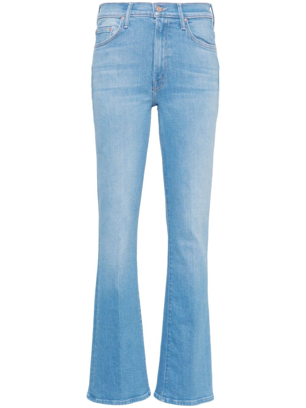 Mother The Outsider Sneak Mid-rise Flared Jeans In Azul