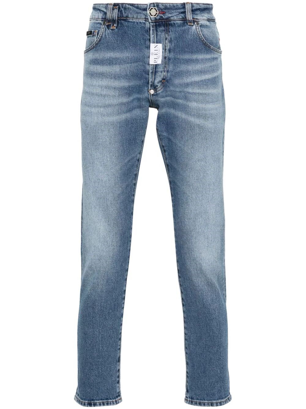 Shop Philipp Plein Skinny Fit Jeans In Blue