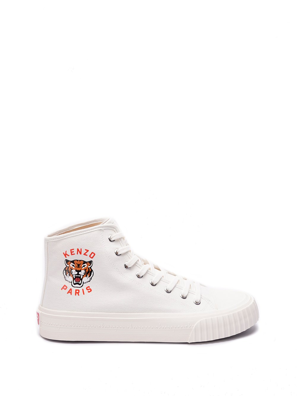 Kenzo Logo Printed High-top Trainers In White