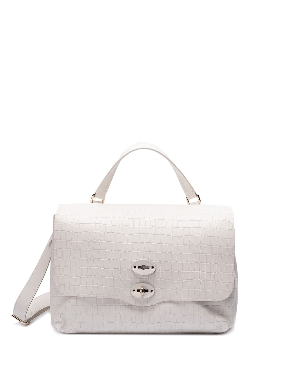Shop Zanellato Medium `postina Cayman` Bag In White
