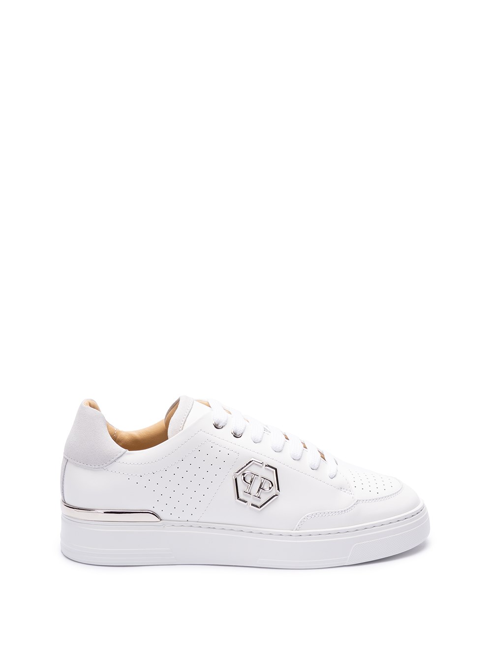 Shop Philipp Plein `mix Leather` Low-top Sneakers In White