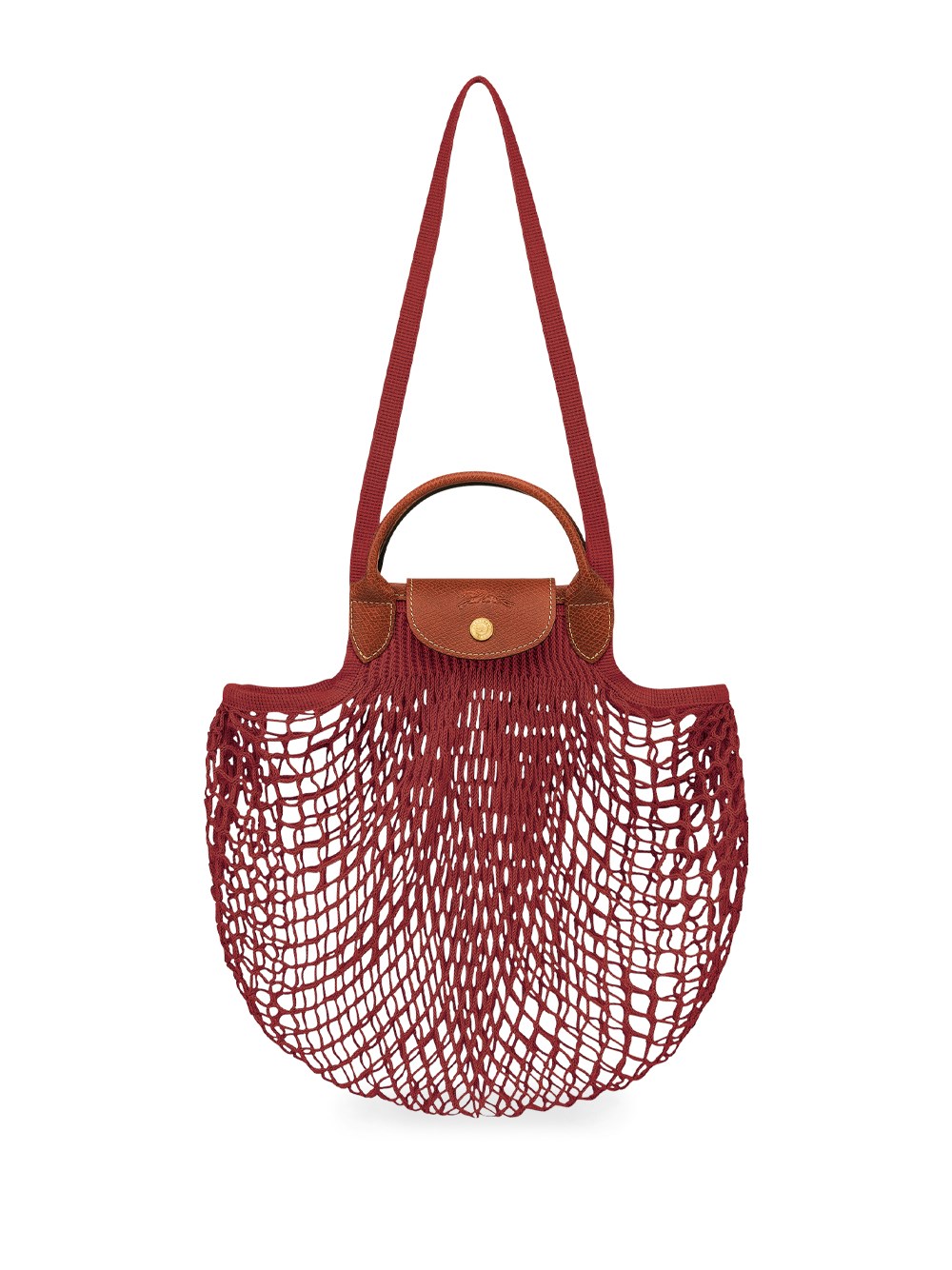 Shop Longchamp `le Pliage Filet` Large Mesh Bag In Brown