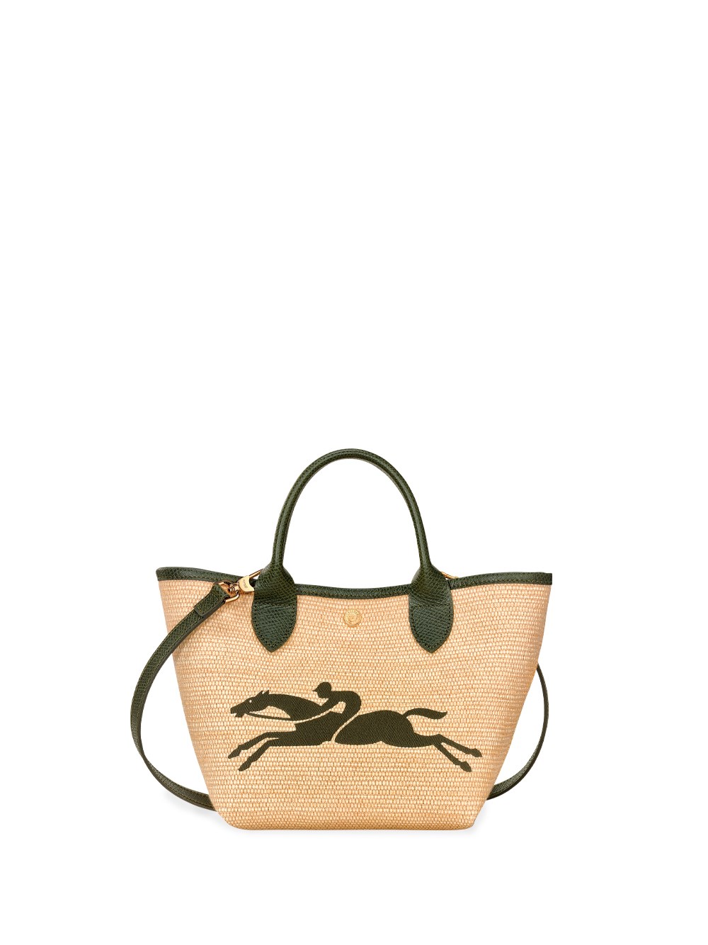 Longchamp `le Panier Pliage` Small Handbag In Green