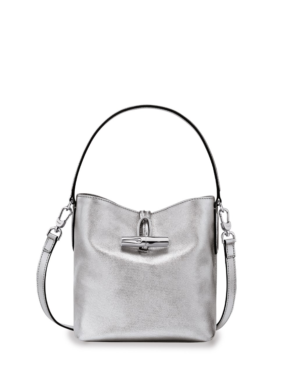 Longchamp Bucket Bag Xs Roseau In Silver