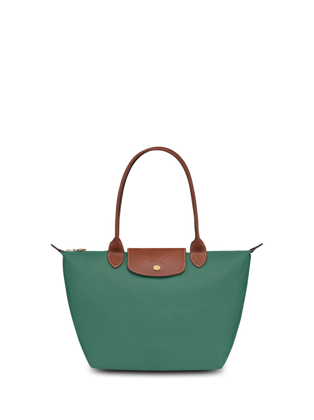 Longchamp Medium Le Pliage Nylon Shoulder Tote In Green