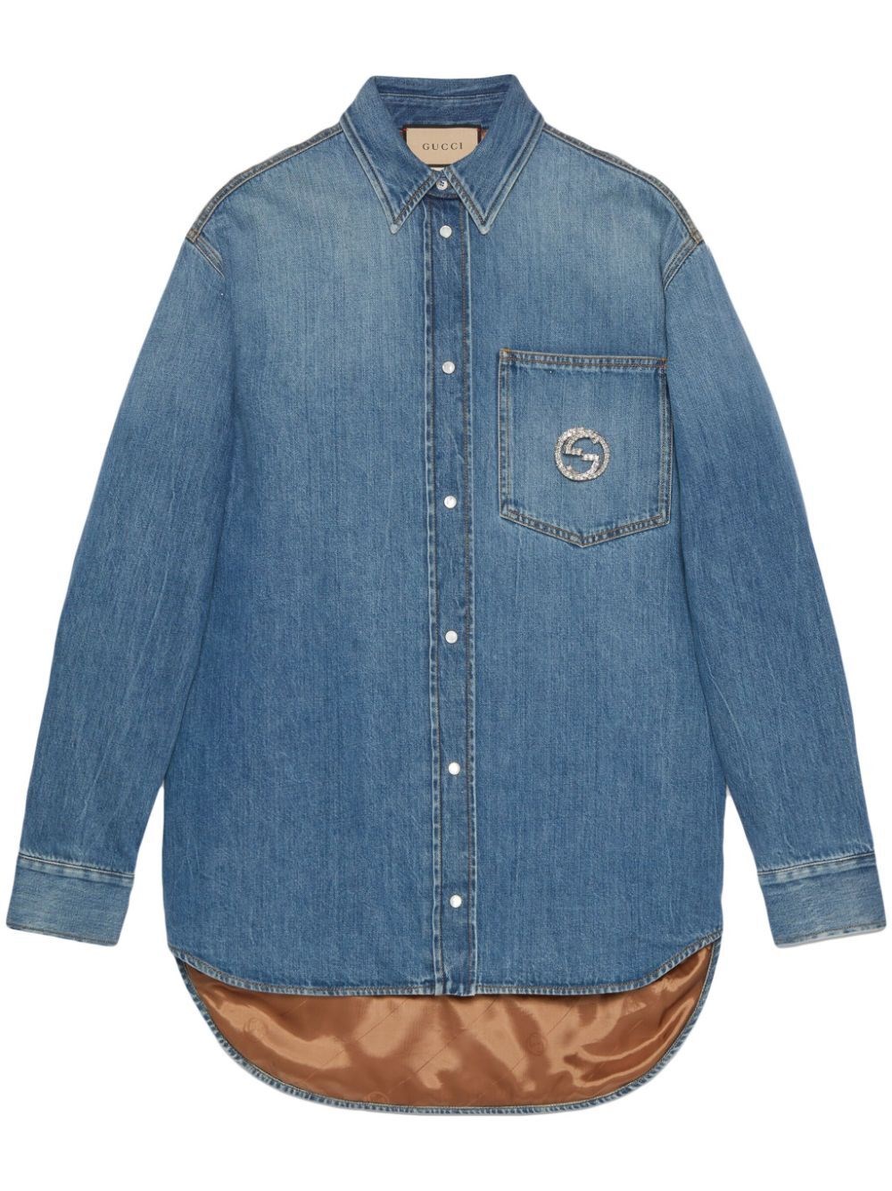 Shop Gucci Denim Shirt In Blue