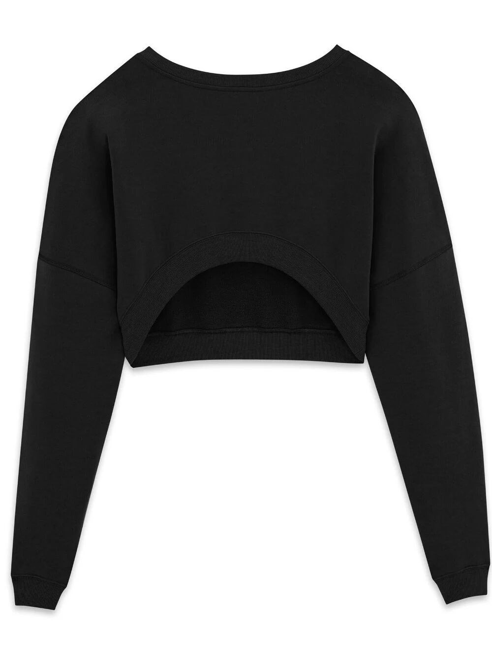 Shop Saint Laurent Cropped Sweatshirt In Black  