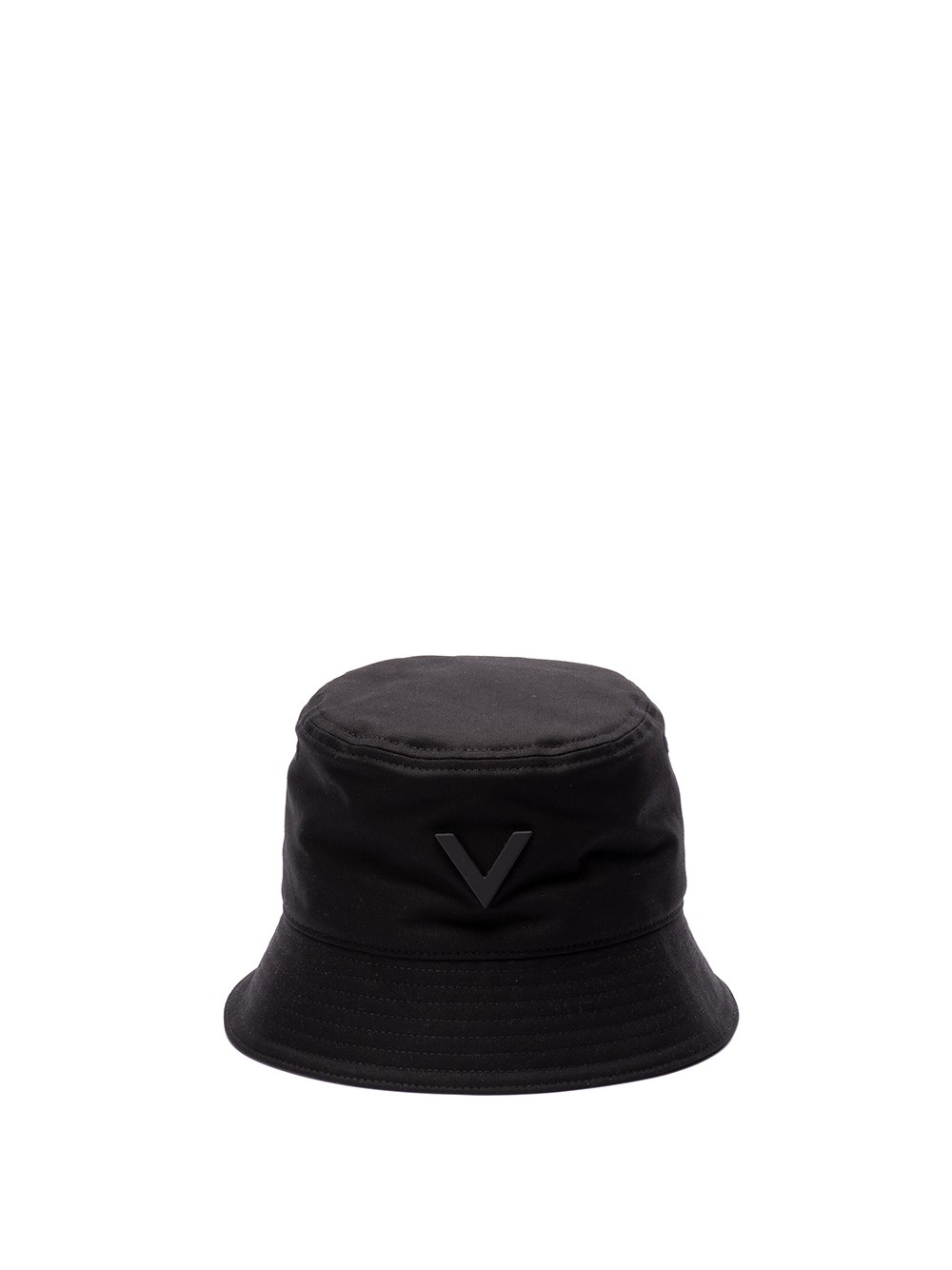 Valentino Garavani V-logo Cotton Bucket Hat In Black  